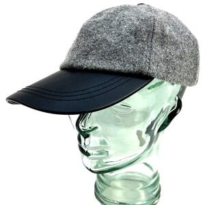 ADAMS Unisex Adjustable Cap Wool Blend Hat Heather Gray Black Bill